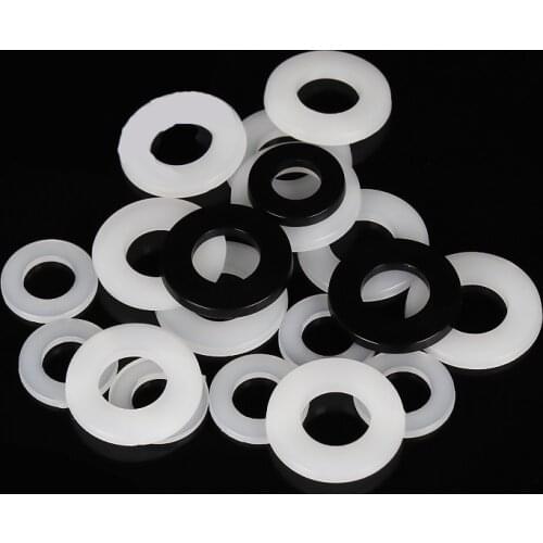 Black White Nylon Flat Washer Plated Spacer Plastic Insulation Seals Gasket Ring M2 M2.5 M3 M4 M5 M6 M8 M10 M12 M14 M16 M18 M20