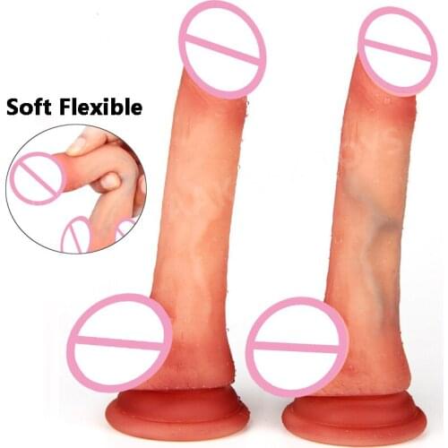 Dick For Women Realistic Silicone Penis For Lesbian Products Dildo Erotic Strong Suction Cup Realistic Soft Penis Adult Sex Toys