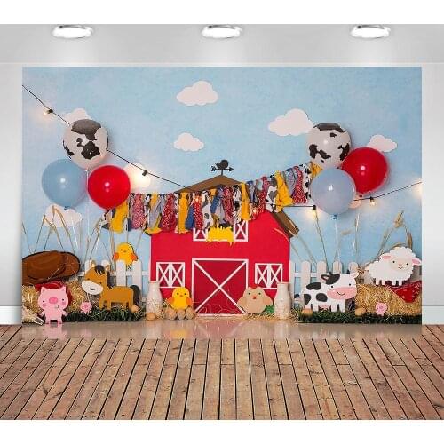 Cartoon farm photography background kids birthday party custom photo backdrop polyester vinyl photography background studio