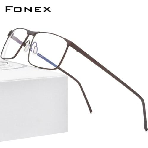 FONEX Titanium Eyeglasses Men Full Rim Classic Square Eyewear 2020 New Male Prescription Optical Frame Myopia Korea Glasses 8550