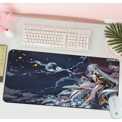 Genshin Impact Art Ningguang Gamer Speed Mice Retail Large Rubber Mousepad Size for 40X90CM Anime Mouse Pad