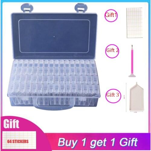 Diamond Painting Tools stone Container Rhinestone 64 pcs boxDiamond Embroidery beads Storage Accessory Mosaic Convenience Box
