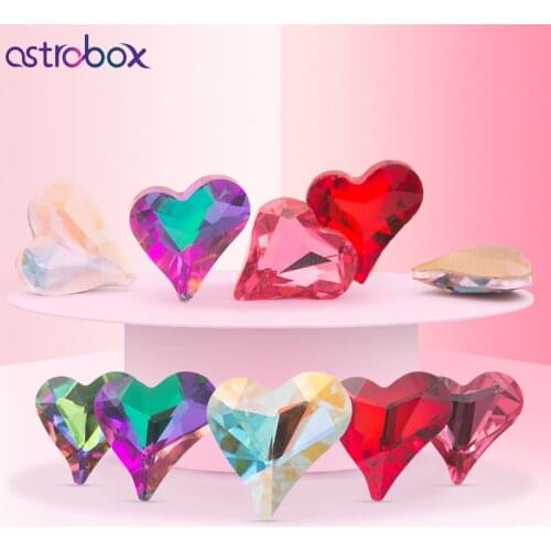 K9 Glass Crafts Sewing Crystal Rhinestones Sweet Heart Shape Crystal Motif Element Patch Decorative Accessory