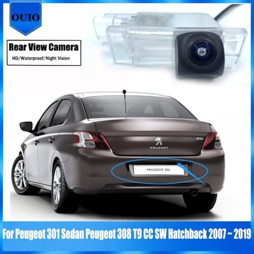 Rear View Camera For Peugeot 301 Sedan Peugeot 308 T9 CC SW Hatchback 2007 ~ 2019 Backup Parking Reverse Camera