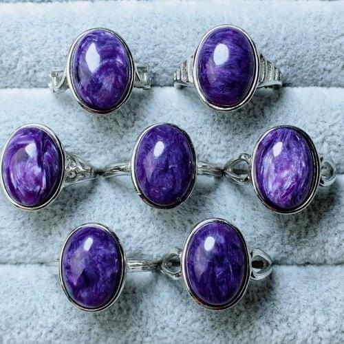 Charoite s925 ring wholesale beads nature blue nature free size one size