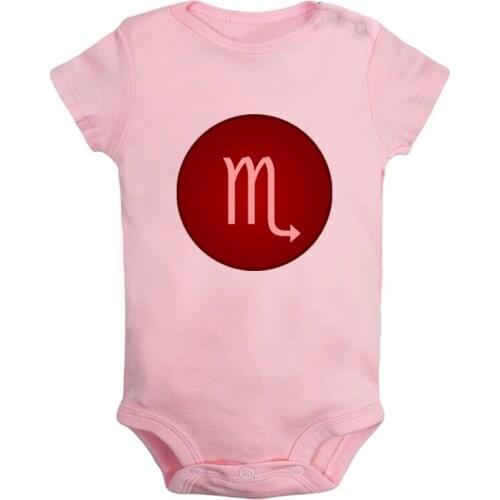 12 Constellation For Scorpio Symbol October 24 to November 22 Printed Newborn Baby Girl Boys Clothes Short Sleeve Romper Outfits
