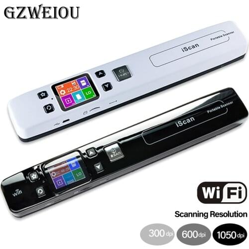 Mini Iscan Document & Images Scanner A4 Size JPG/PDF Formate Wifi High Speed Portable LCD Display for Business Receipts、Photo