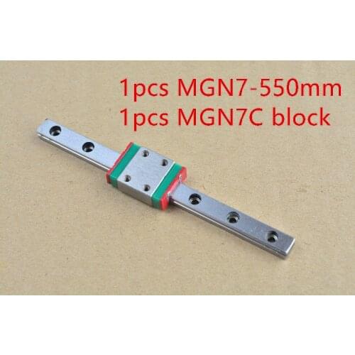 MR7 7mm linear rail guide MGN7 length 550mm with mini MGN7C or MGN7H block miniature motion way 1pcs