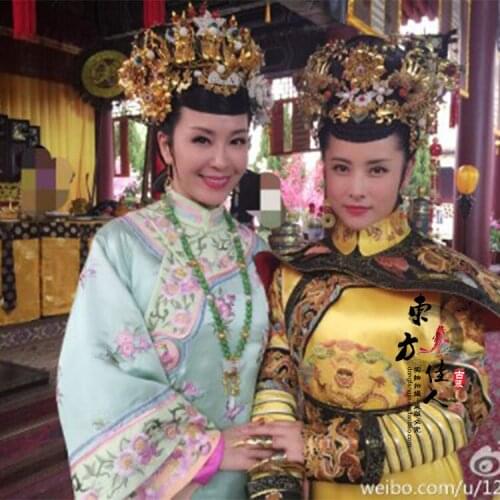 2015 New TV Play Mei Ren Xiang Actress Same Design Light Green Costume for Qing Dynasty Princess Empress Qifu