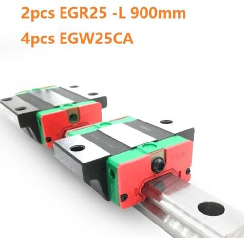 2pcs origial Hiwin rail EGR25 -L 900mm linear guide + 4pcs EGW25CA flanged carriage blocks for CNC router