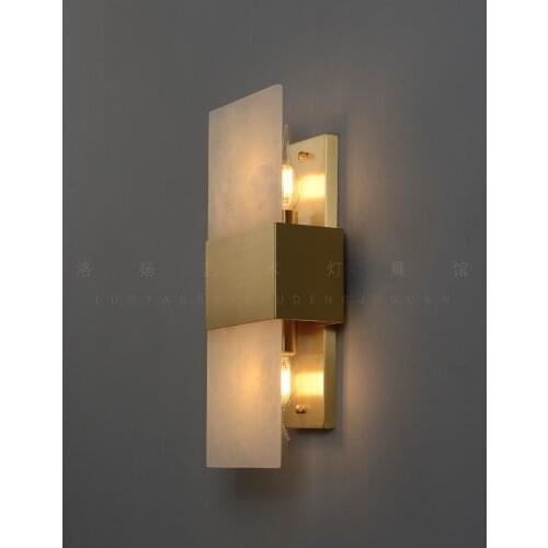 Postmodern light luxury marble living room wall lamp model room background wall aisle corridor bedroom bedside wall lamp