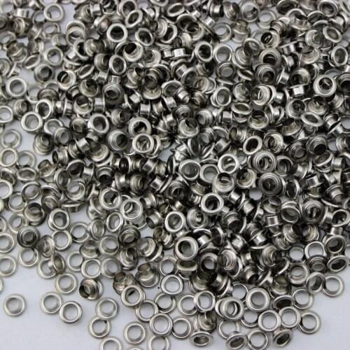400set 4mm*7.5mm*3.5mm Antique Silver metal copper eyelets buttons clothes accessory handbag findings