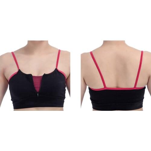 Retail Wholesale Black and Deep Crop Top for Dance Two-tone Dance Crop Top for Dance Team Dance School Uniforms