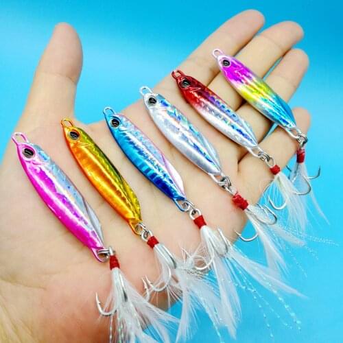 HOOFISH 5PCS/Lot New Metal Jigging Fishing Lure 10g/15g/20g/30g 3D Eyes Jig Hard Lure Artificial Bait Fishing Tackle