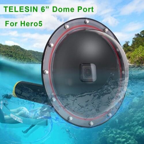 TELESIN 6" Underwater Dome Port Diving Lens Photography Dome Port for the Gopro Hero 5 Black
