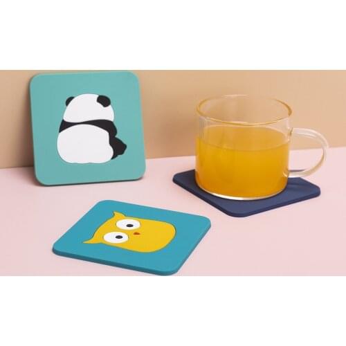 Creative Cartoon Coaster Heat-resistant Silicone Mat Household Insulation Table-pad Cute Animal Decoration Silicone Coaster