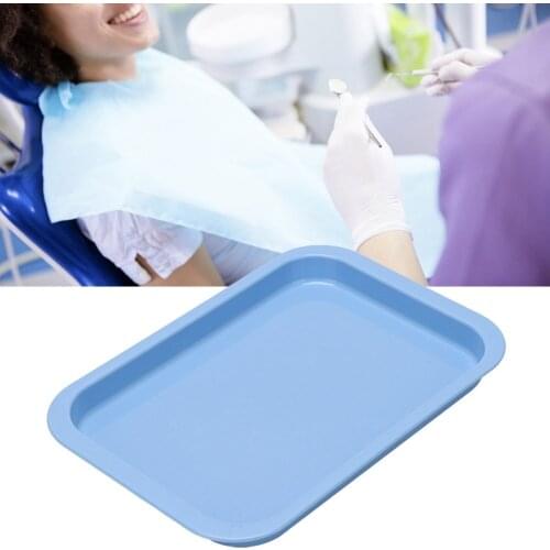 Oral Care Blue Plastic Square Dish Environmental Convenient Useful Popular Dental Tray Dentist Materials Plates Dental Accessory