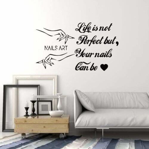 Nails Art Vinyl Wall Decal Nail Salon Quote Polish Manicure Hands Home Decor Living Room Mural Wall Stickers Gift