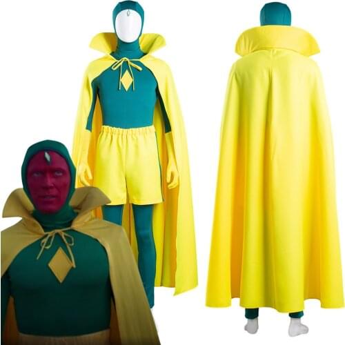 Wanda Vision Jumpsuit Cosplay WandaVision Costume Jumpsuit Cloak Outfits Halloween Carnival Suit Christmas Gift for Girl Dress