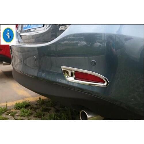 Yimaautotrims Bright Accessories Side Rear Fog Light Lamp Protection Cover Trim 2 Pcs For Mazda 6 Sedan & Wagon 2016 2017