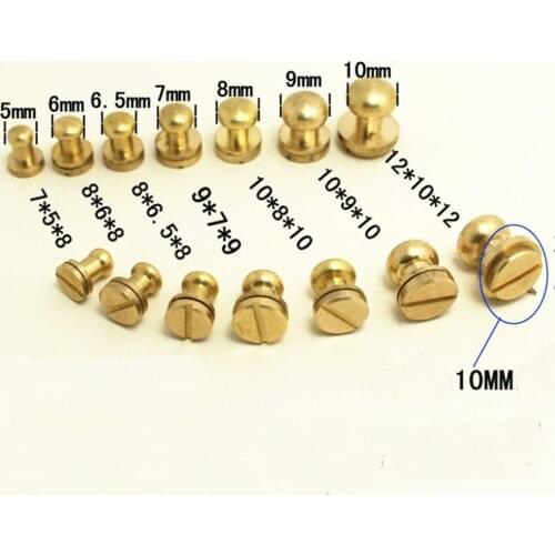 20pcs Leather Craft Belt Wallet Solid Brass Nail Rivets Chicago Screws New Diy 7*5*8