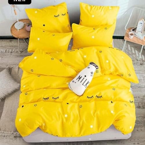 2021 Printed Solid bedding sets Home Bedding Set 4-7pcs High Quality Lovely Pattern with Star tree flower