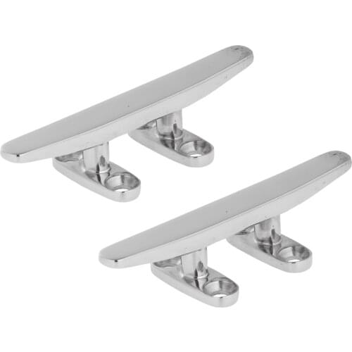 2x 4inch 316 Stainl Steel Mooring Hollow Base Cleat For Boat/Yacht