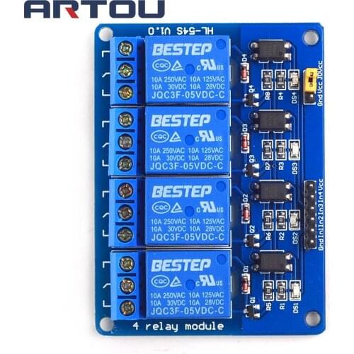 5V 4 Channel Relay Module Low Level Trigger with Optocoupler Relay Output 4 way Relay Module for Arduino