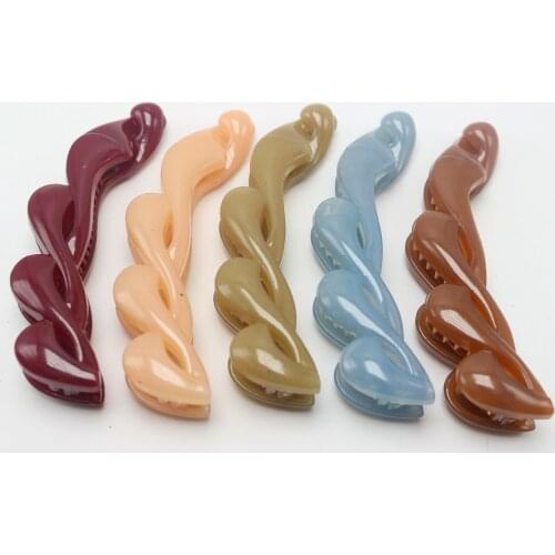 5Pcs Jelly Color Plastic Banana Hair Clips Comb Claw Ponytail Holder 105mm