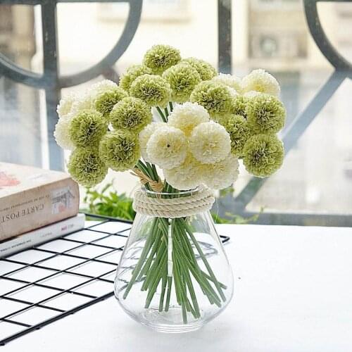 6Pcs/bundle mini chrysanthemum flower ball silk Artificial Flowers for Wedding decoration bridal flores