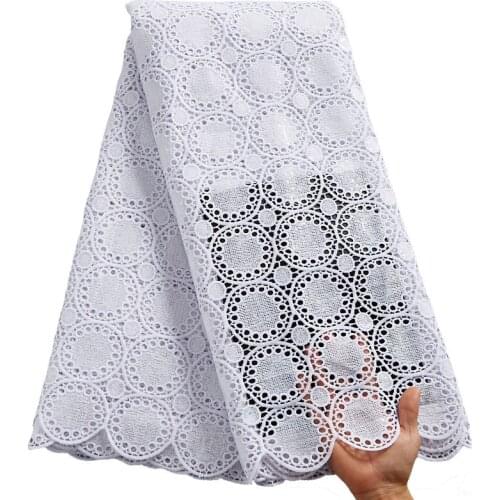 African Pure White Guipure Lace Fabric 2020 High Quality Nigerian Cord Lace Sequins Water Soluble Lace For Wedding Dresses S1981