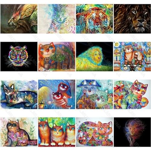 Diy Diamond Painting Cat Living Room Sticker Wall Nordic Style Full of Diamond Handmade Dot Inlaid Diamond Bedroom