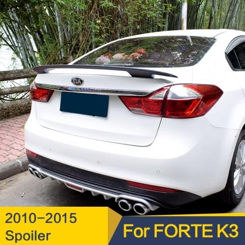 For KIA FORTE K3 Spoiler ABS Material Carbon Surface Sport Car Spoiler Universal Car Refitt Accessorie Without Perforation