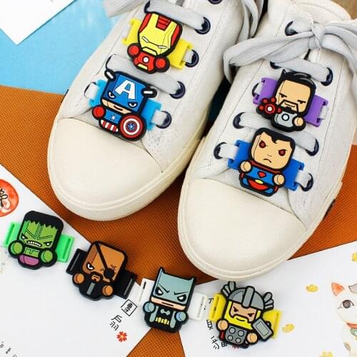 1PCS Marvel The Avengers Iron Man Captain America Hulk Thor Spiderman Toys Accessories Shoe Buckle Action Toy Figure Kids Gifts