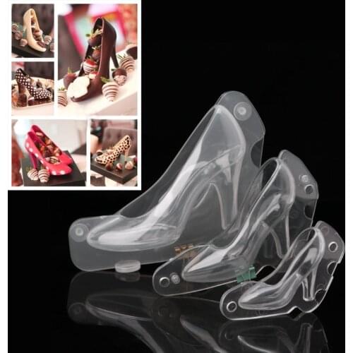 3D High Heel Shoe Shape Mold Plastic for Chocolate Cake Decorating Mini Big Size Baking Tools Mould form Lady Girl Kitchen Home