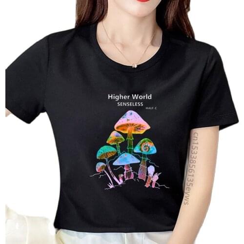 Harajuku Colorful Mushroom Print T-shirt Street casual Streetwear 2021 Harajuku Casual Pullover T-shirt Female Mens Fashion Tops