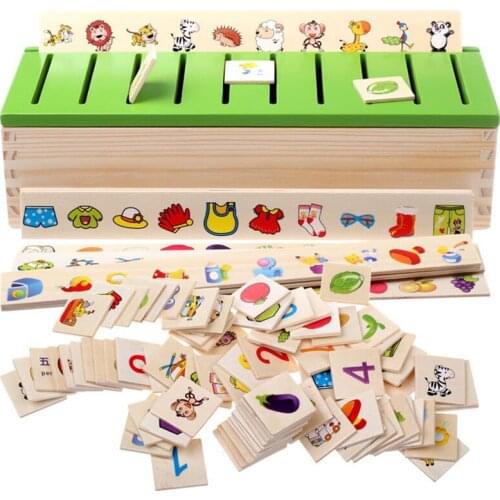 Montessori Early Educational Puzzles Toys Children Intelligence Learning Puzzle Wooden Creature 3D Kids Sorting Math Puzzle