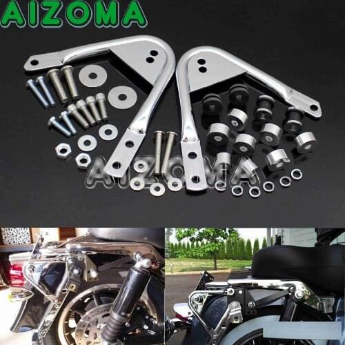 Chrome Luggage Rack Detachable Rack Tour-Pak Docking Hardware Kit For 1997-2008 Harley Touring Road King Road Glide Street Glide