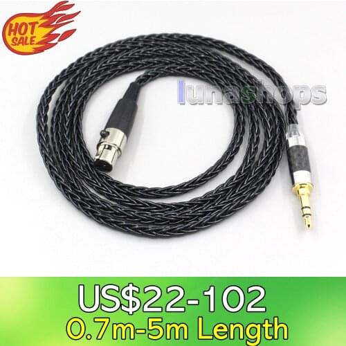 LN006579 8 Core Silver Plated Black Earphone Cable For AKG Q701 K702 K271 K272 K240 K141 K712 K181 K267 K712 Headphone