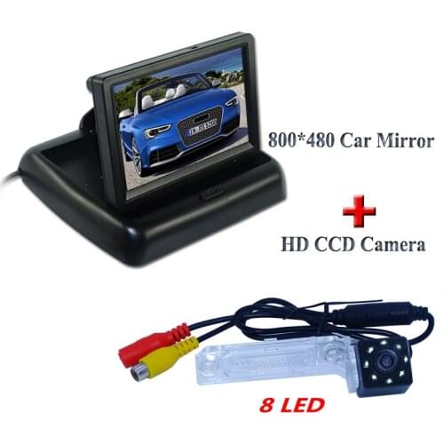 High night vision car parking camera shock-proof bring 8 led+4.3"car screen display for Volkswagen PASSAT B5/Jetta/Touran/Caddy