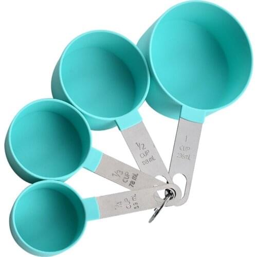 4Pcs Measuring Spoon Stainless Steel Baking Tea Coffee Kitchen Scale Measuring Cup Measuring Mirror Polished Spoon Set