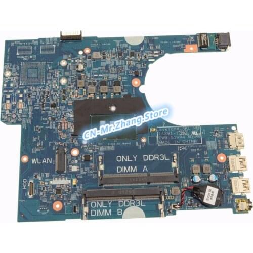 SHELI FOR Dell 14 3470 3570 Laptop Motherboard JD0P2 0JD0P2 CN-0JD0P2 DDR3L 14291-1 PWB 51VP4 W/ i5-6200U CPU DDR3L
