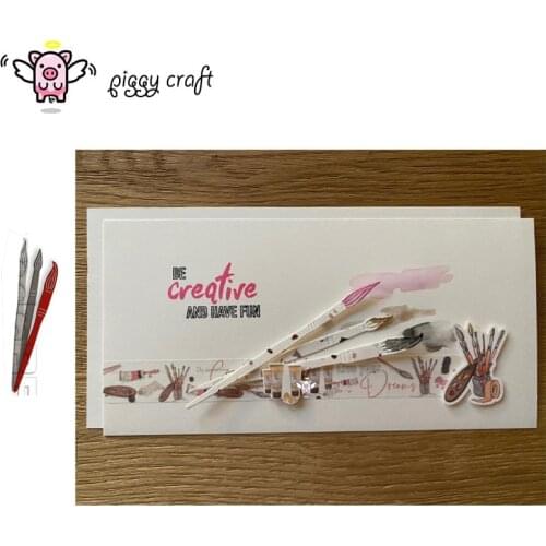 Piggy Craft metal cutting dies cut die mold Graffiti paint brush Scrapbook paper craft knife mould blade punch stencils dies