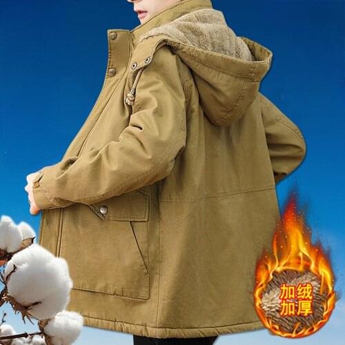 Winter outdoor plus velvet thick plus size cotton-padded jacket mens cotton-padded jacket cold-proof hooded padded jacket men