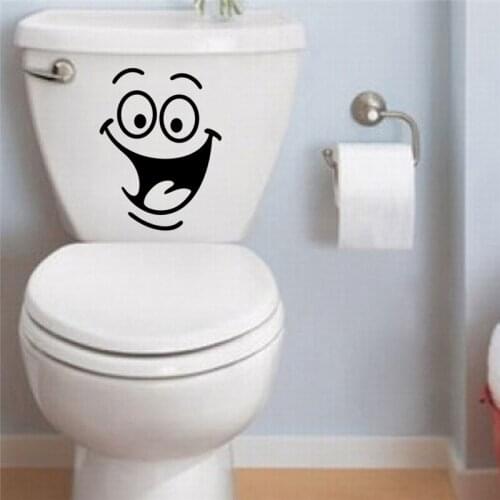 Funny Smile Face Toilet bathroom sticker decals lamp for sitting night light seat light