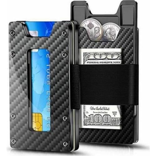 New 2020 Minimalist Carbon Fiber Slim Wallet for Men and Women Slim Front Pocket Wallets Credit Card Holder RFID Blocking