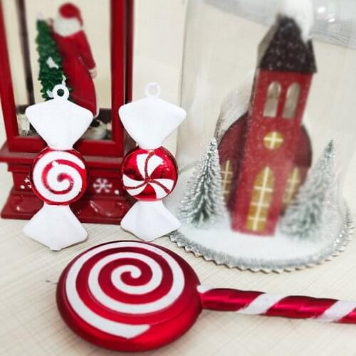 Christmas decorations turn red and white candy lollipop small hang hang act the role of childrens Christmas tree set decoration