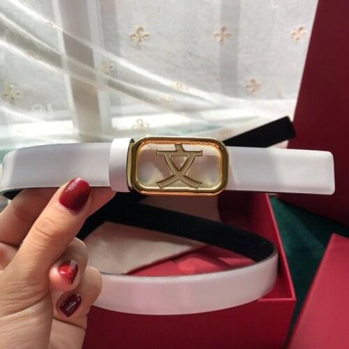 New color cowhide belt, 2cm wide fashionable womens belt, genuine from French vvl counter, original quality, with box dust bag