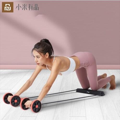 New Youpin Automatic Abdominal Roller Double Ab Wheel Fitness Equipment Abs Trainer With Exercise Mat For Muscle Training Sport