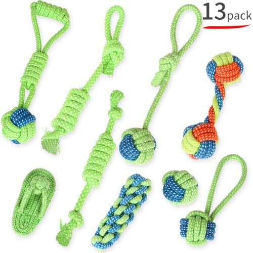 PAYNE 13 package chewing cotton rope dog toy dog outdoor teeth cleaning dog rope toy puppy chewing molar toy bulldog pug